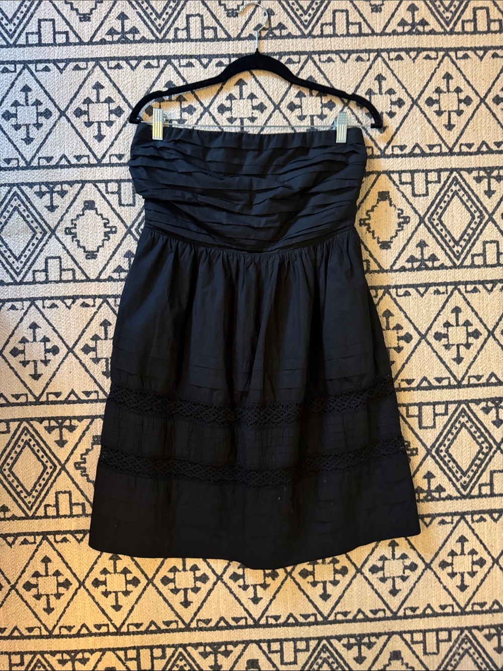 GAP Strapless Black Ruffled Bodice Sundress
